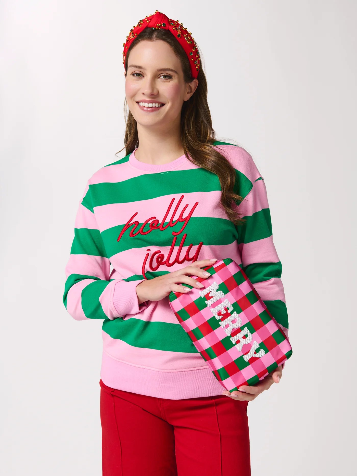 Merry Checkered Pouch