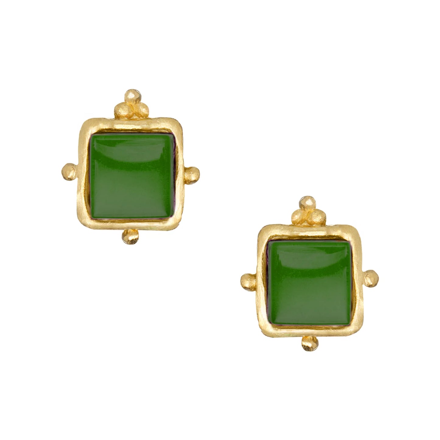 Charlotte Studs in Emerald Green