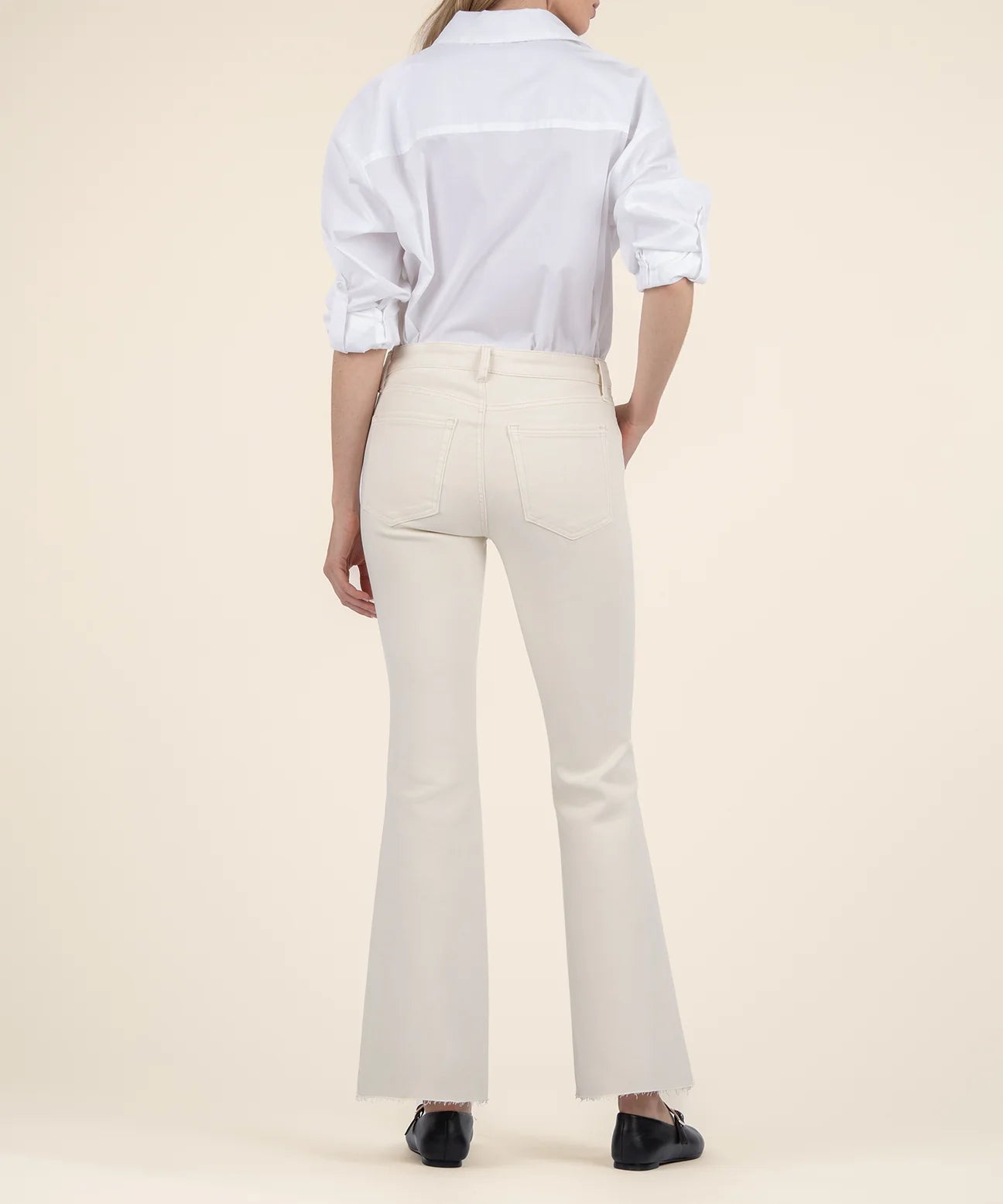 Stella High Rise Flare in Ecru