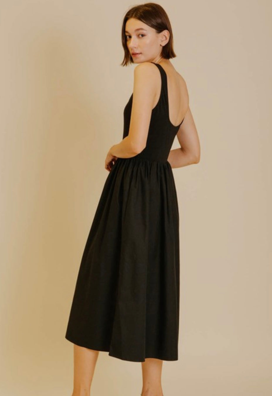 Cotton Maxi Dress in Black