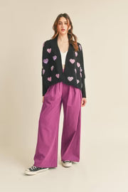 Wide Leg Pleated Pants in Boysenberry