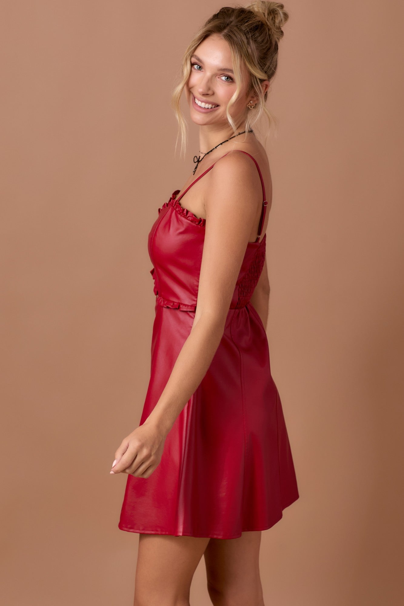 FINAL SALE Ruby Cutout Mini Dress in Red