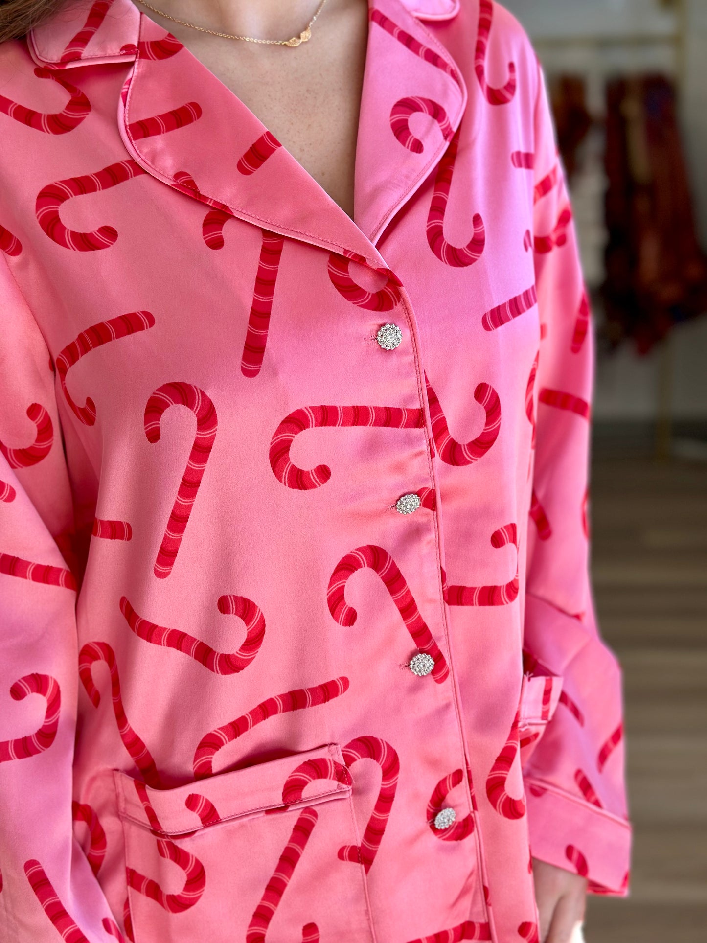 Penelope Peppermint Stick Pajama Set