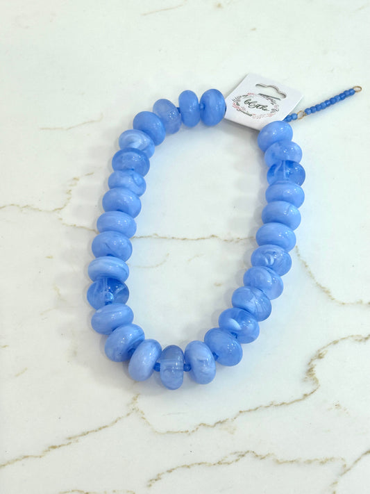 Light Blue Rondelle Necklace
