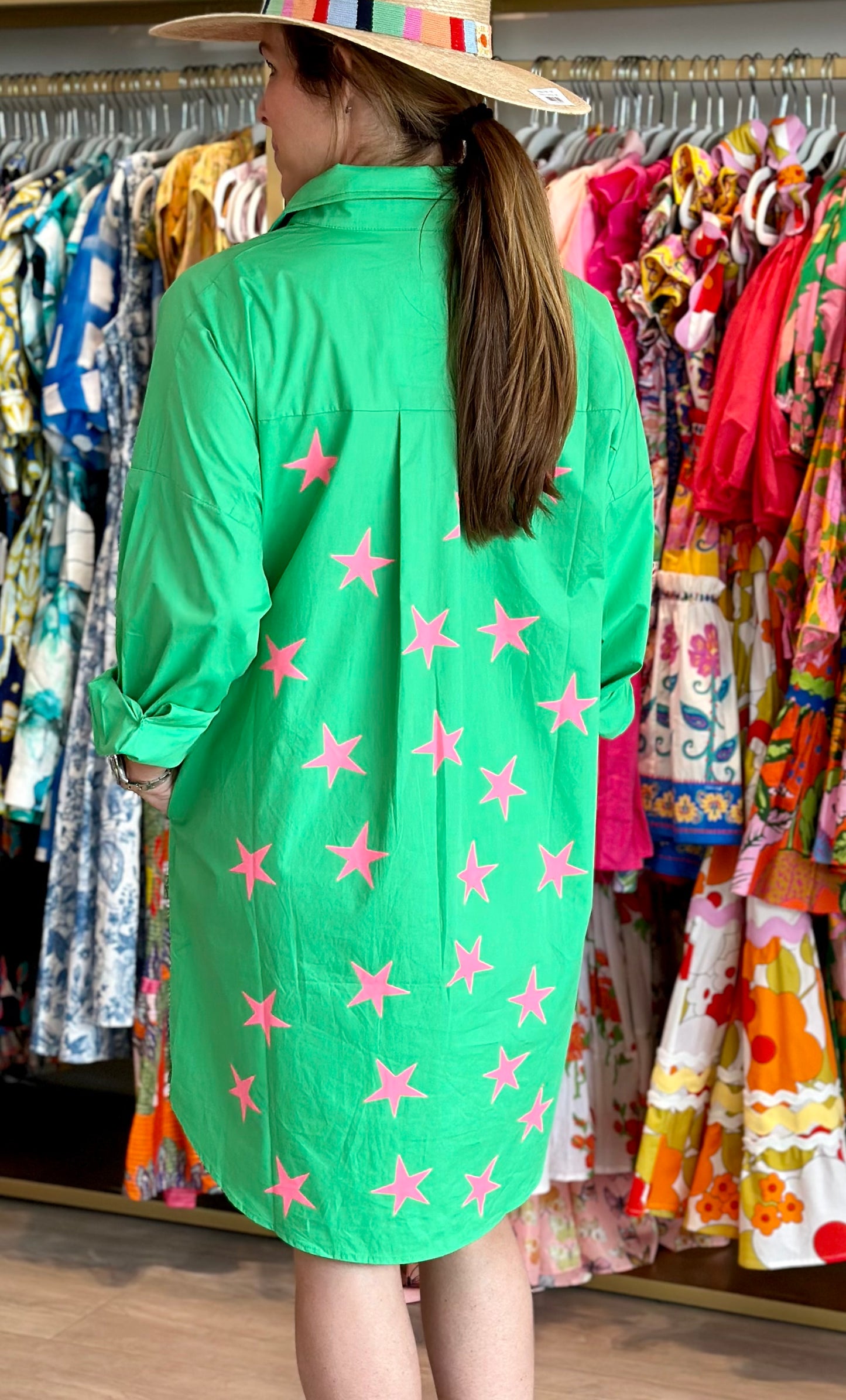 Preppy Star Back Dress in Kelly
