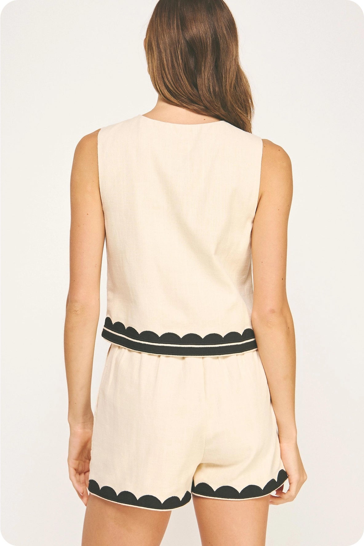 Contrast Embroidery Vest