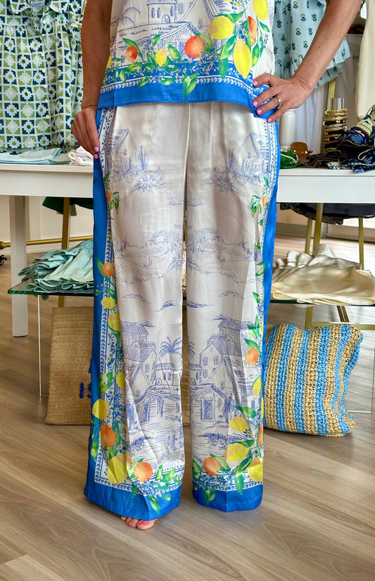 Long Wide Pants w/Smocked Waist