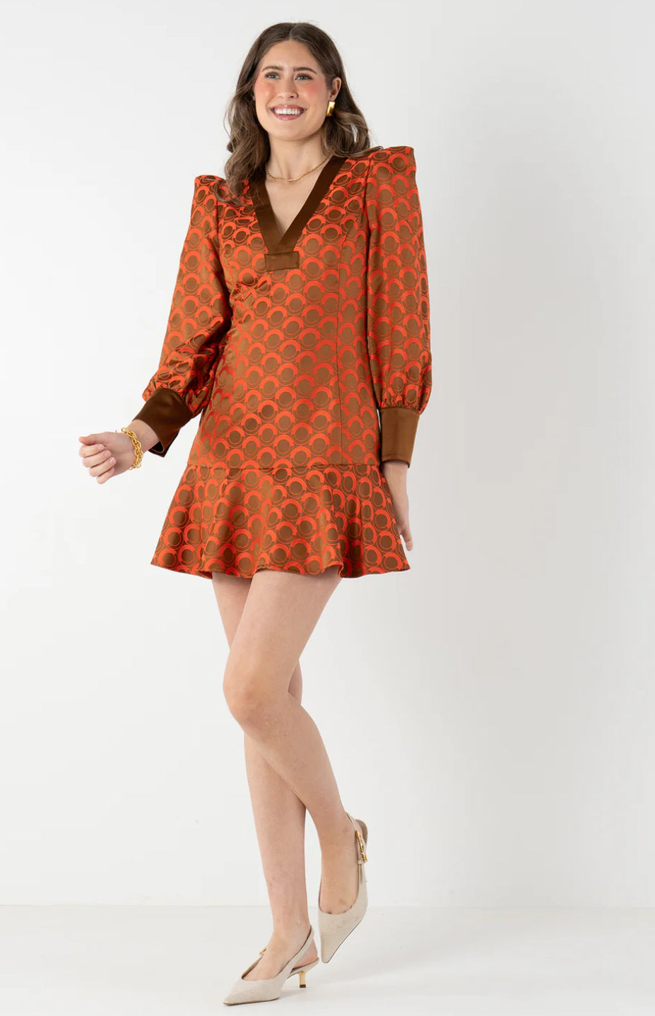 Jenny Dress in Tangerine Mod