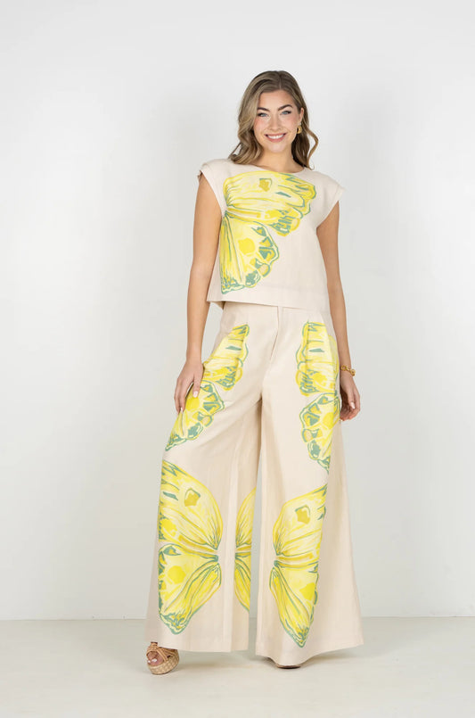 Paisley Pant in Clouded Yellow