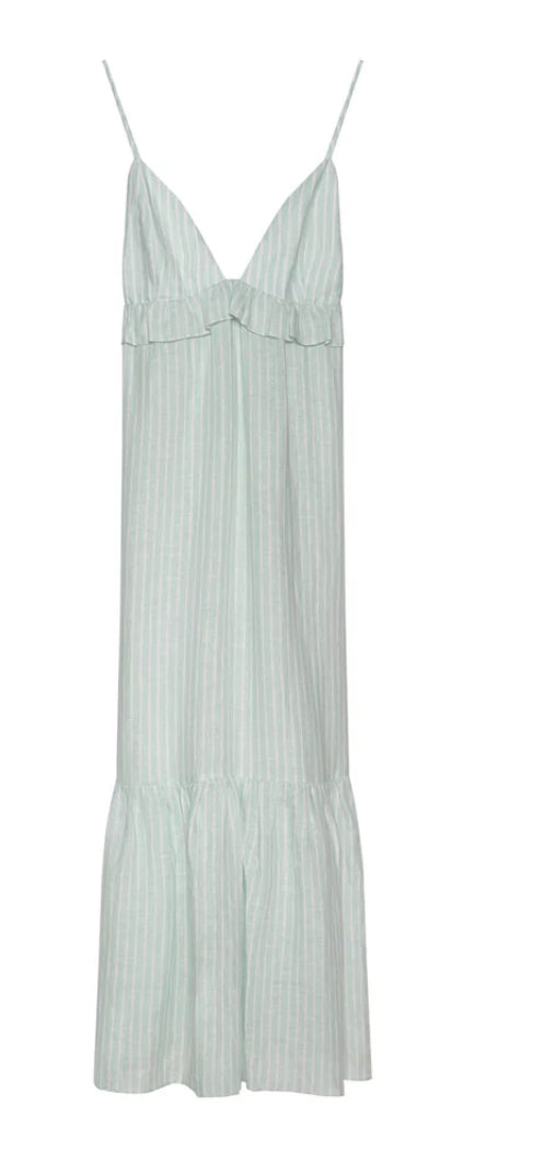 Marceline Dress in Seafoam Stripe