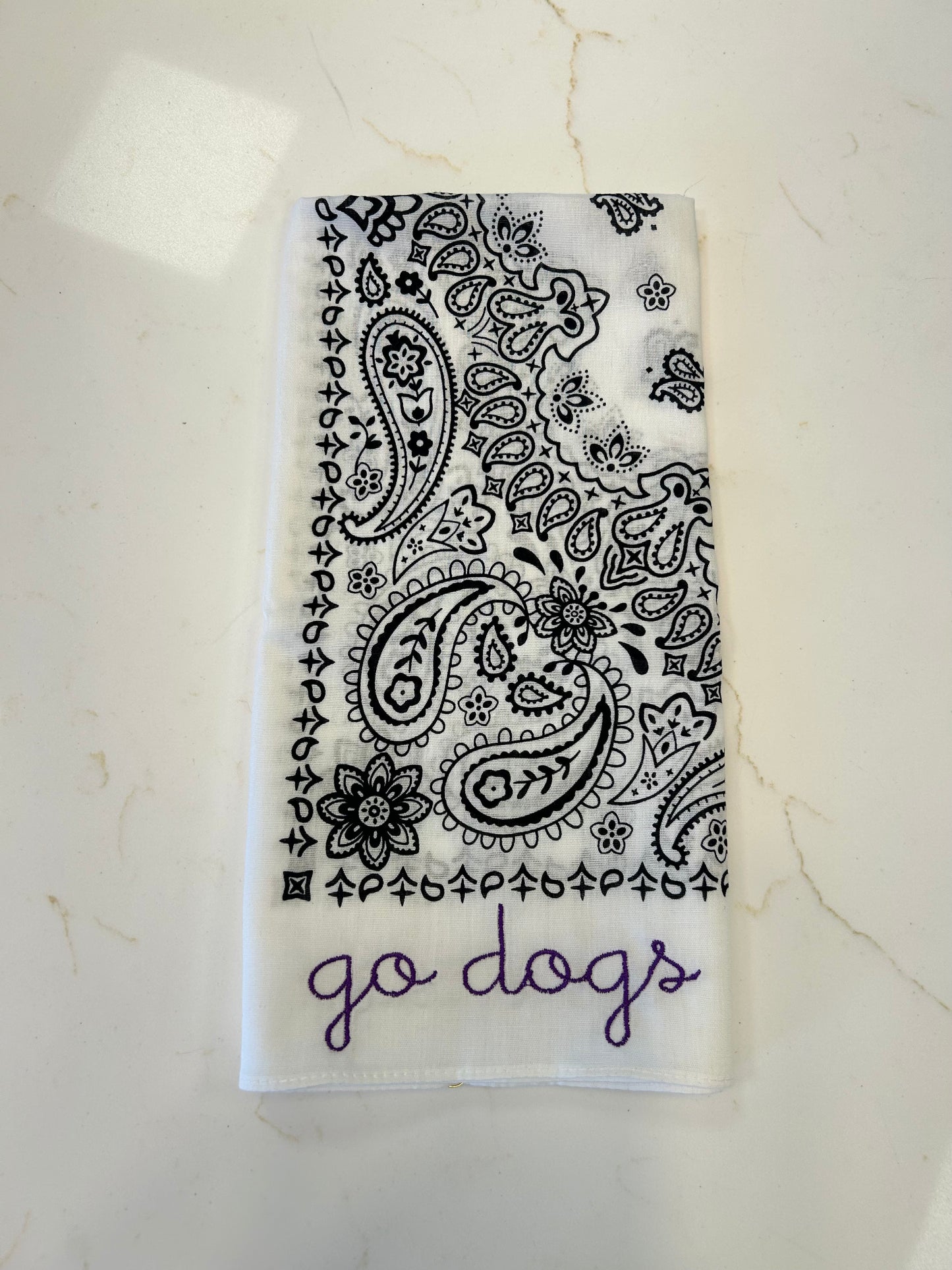 Go Dogs White Bandana