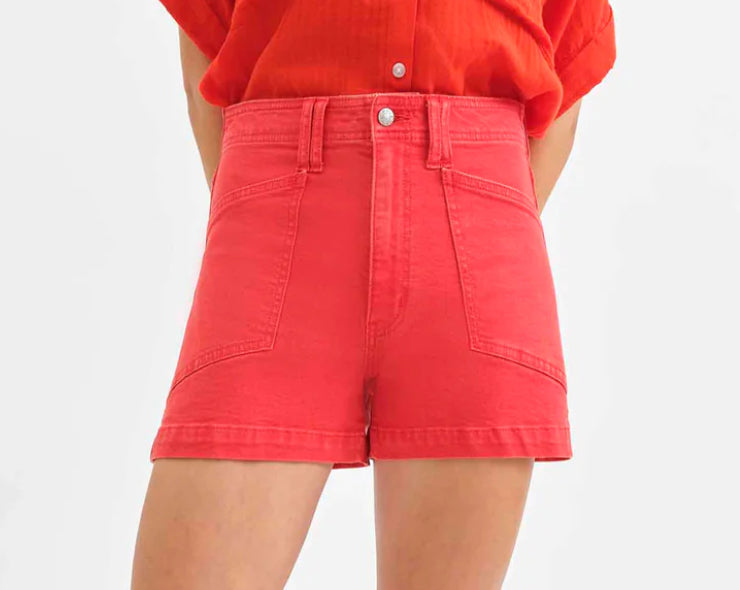 VALLEY GIRL HIGH RISE SHORT IN CHERRY