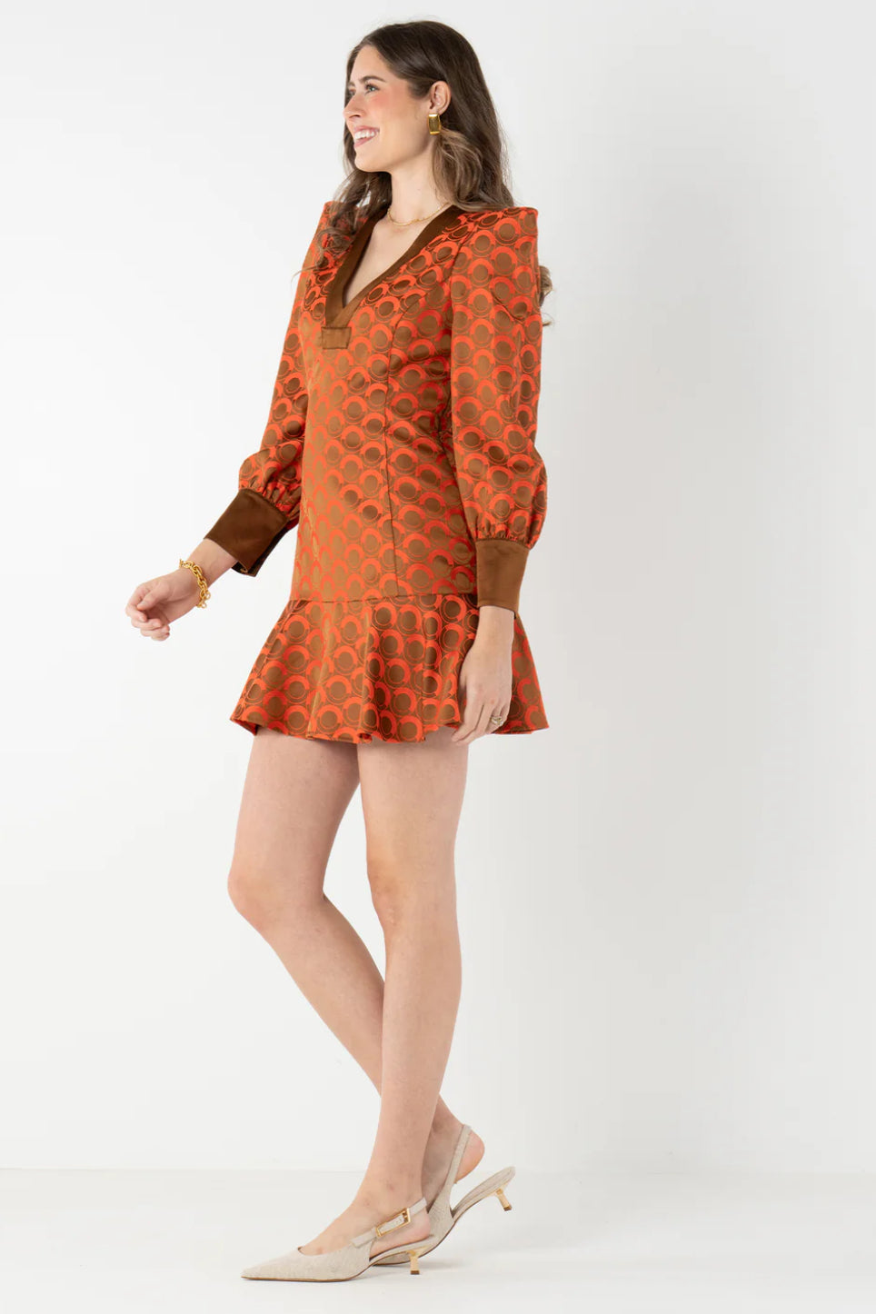 Jenny Dress in Tangerine Mod