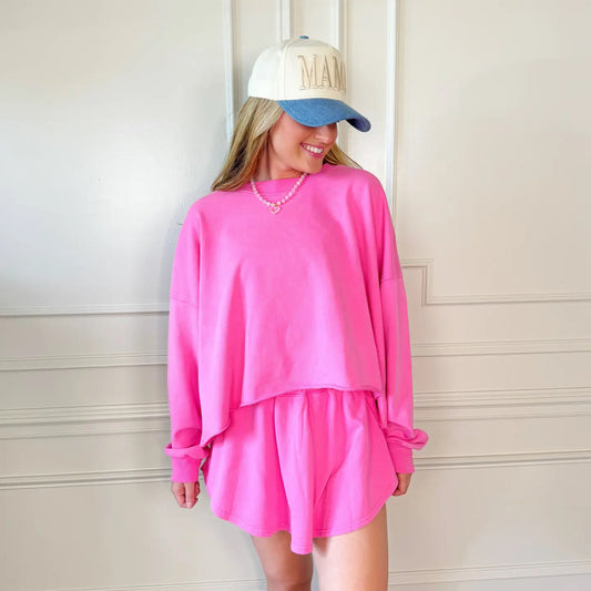 Pink Cropped Sweatshirt