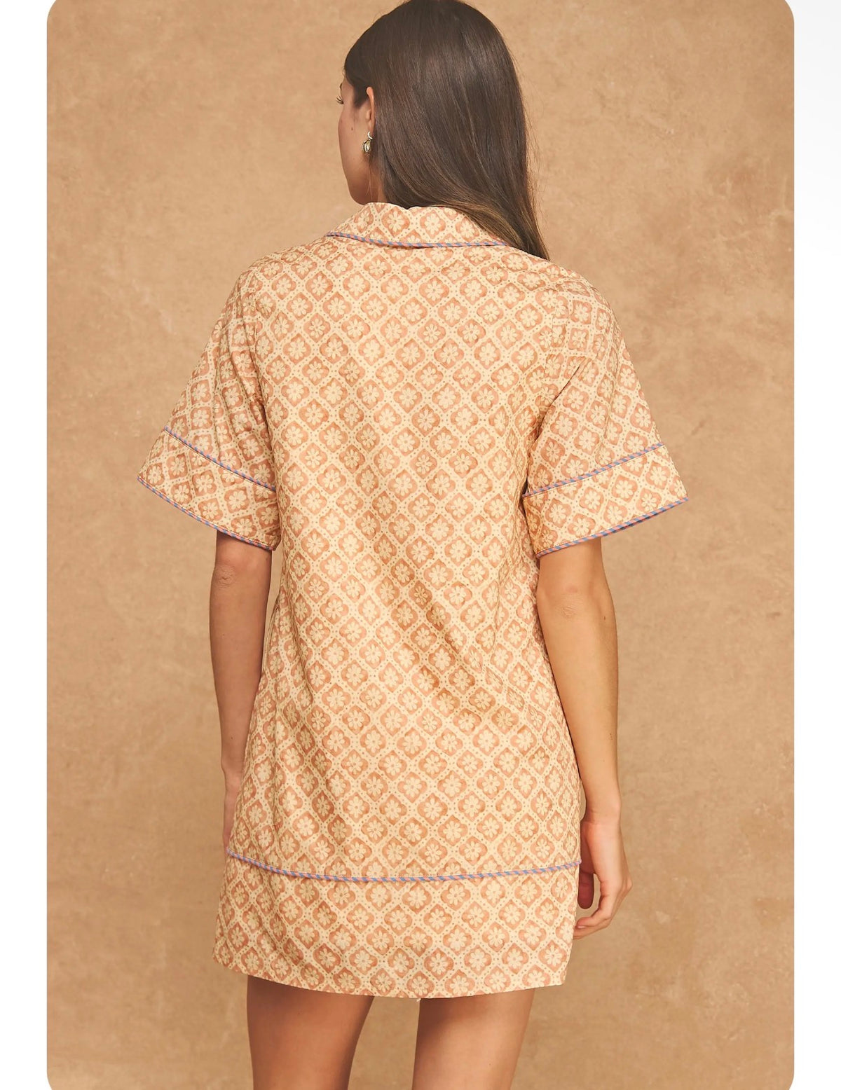 Lexi Retro Floral Short Sleeved Dress