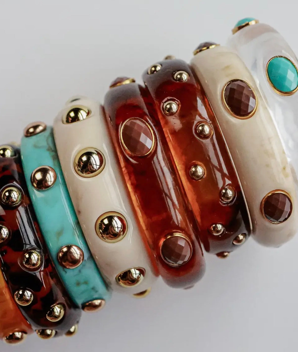 Aquamarine and Gold Bangle