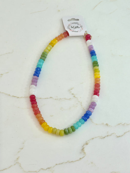Rainbow Rondelle Necklace