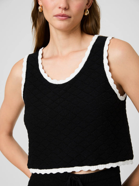 TEDDY DIAMOND KNIT CONTRAST CAMI