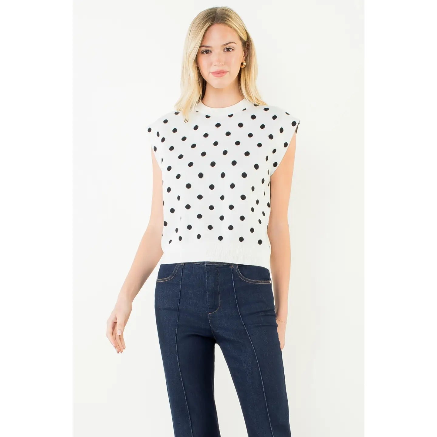 Sleeveless Polka Dot Top