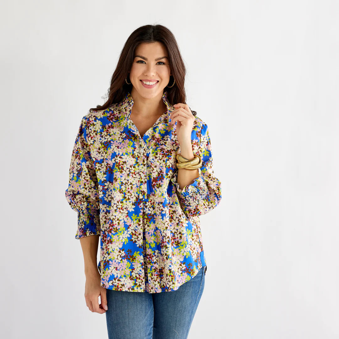 Kimberly Floral Top in Blue