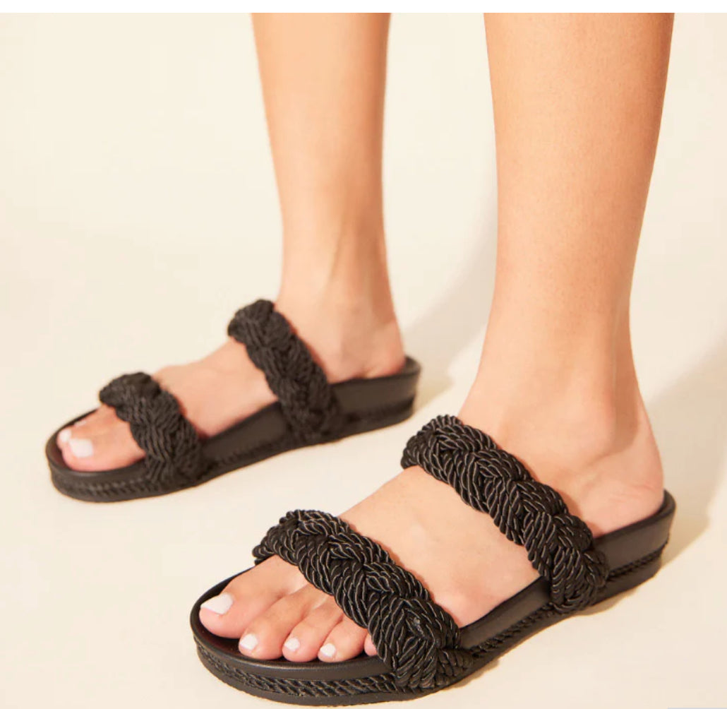 FINAL SALE Michelle Braided Sandal in Black