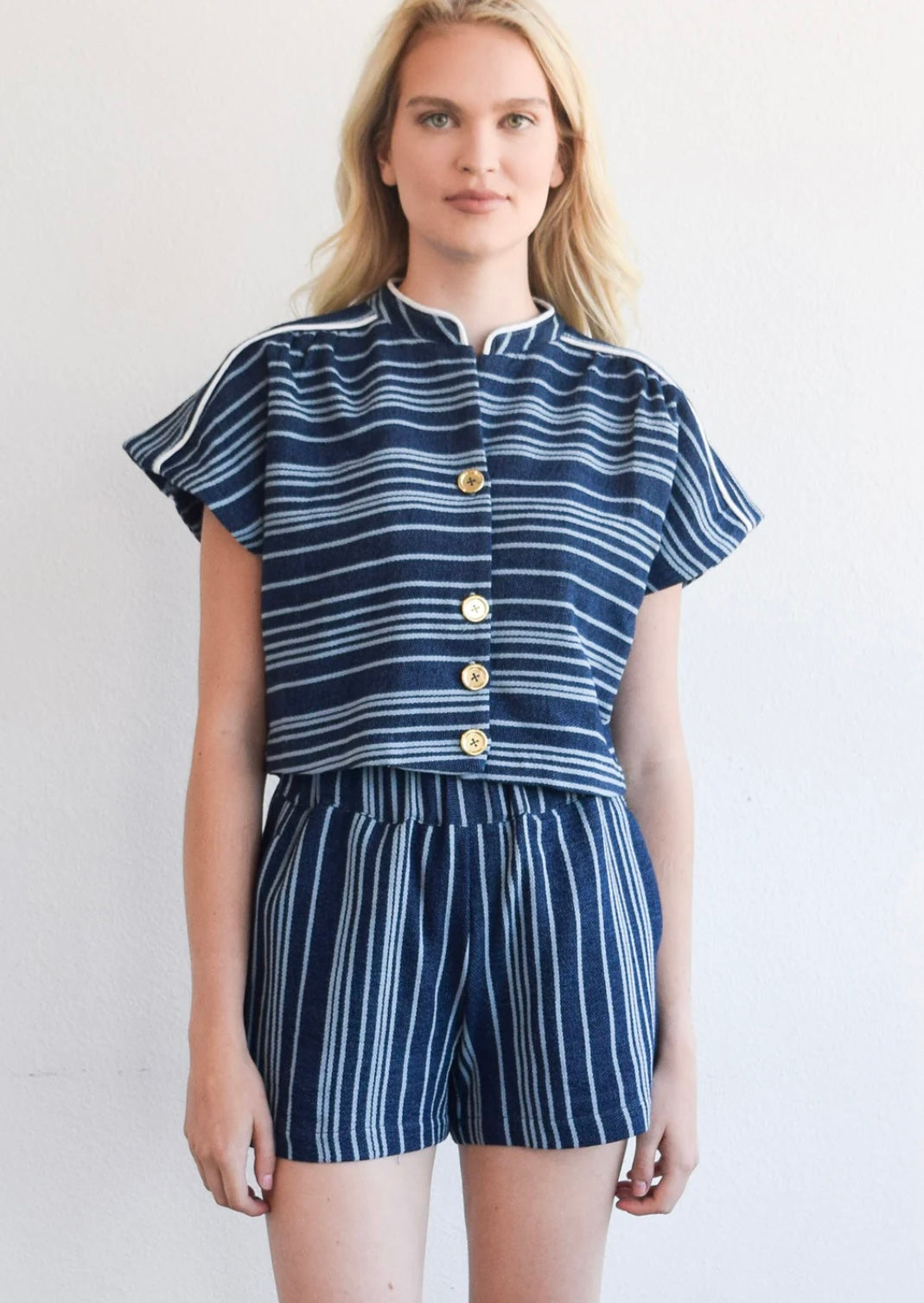 Poppy Top in Navy Double Knit