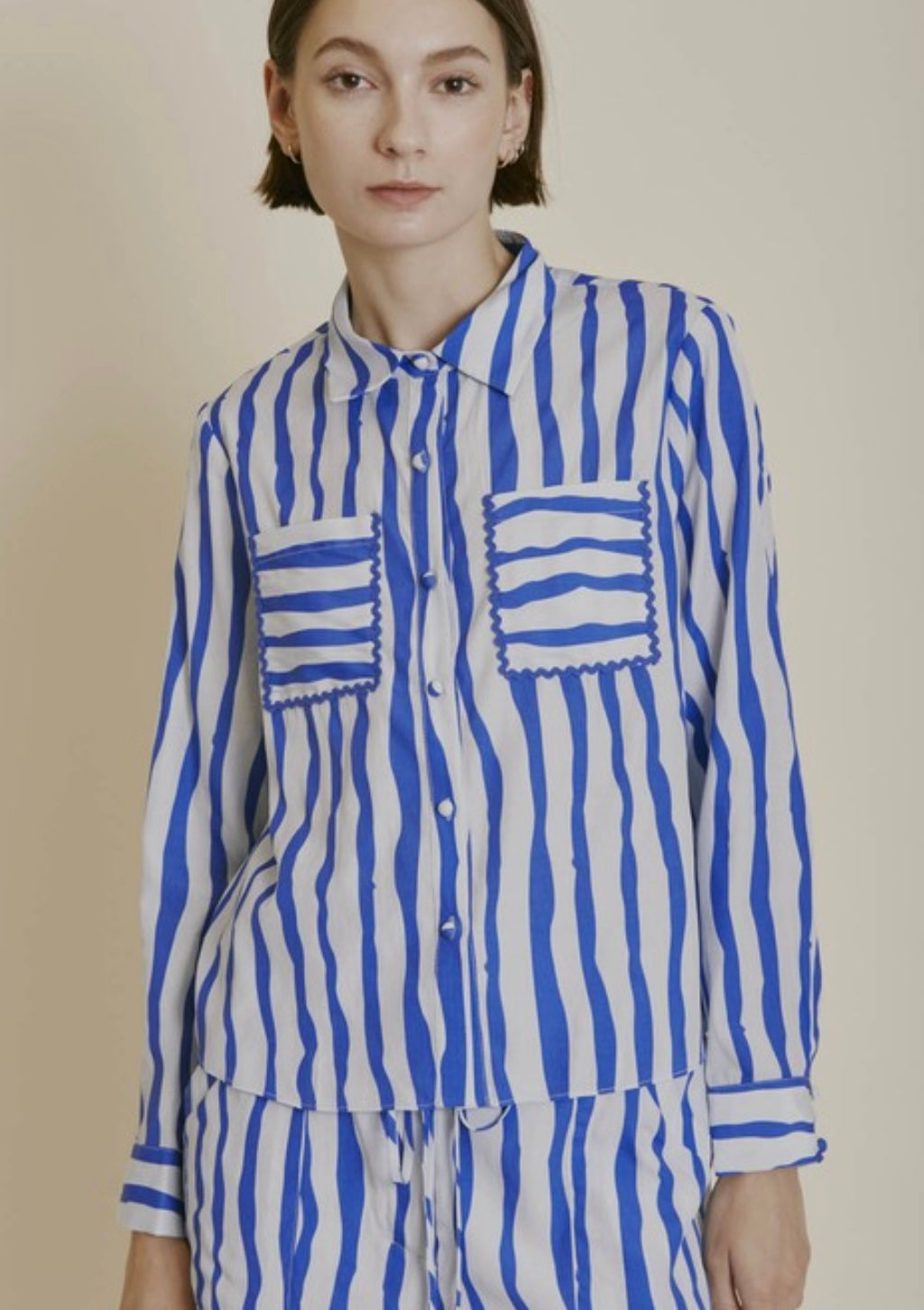 WaterColor Stripe Shirt in Sky