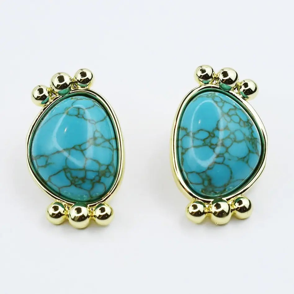 Turquoise Gold Serenity Studs