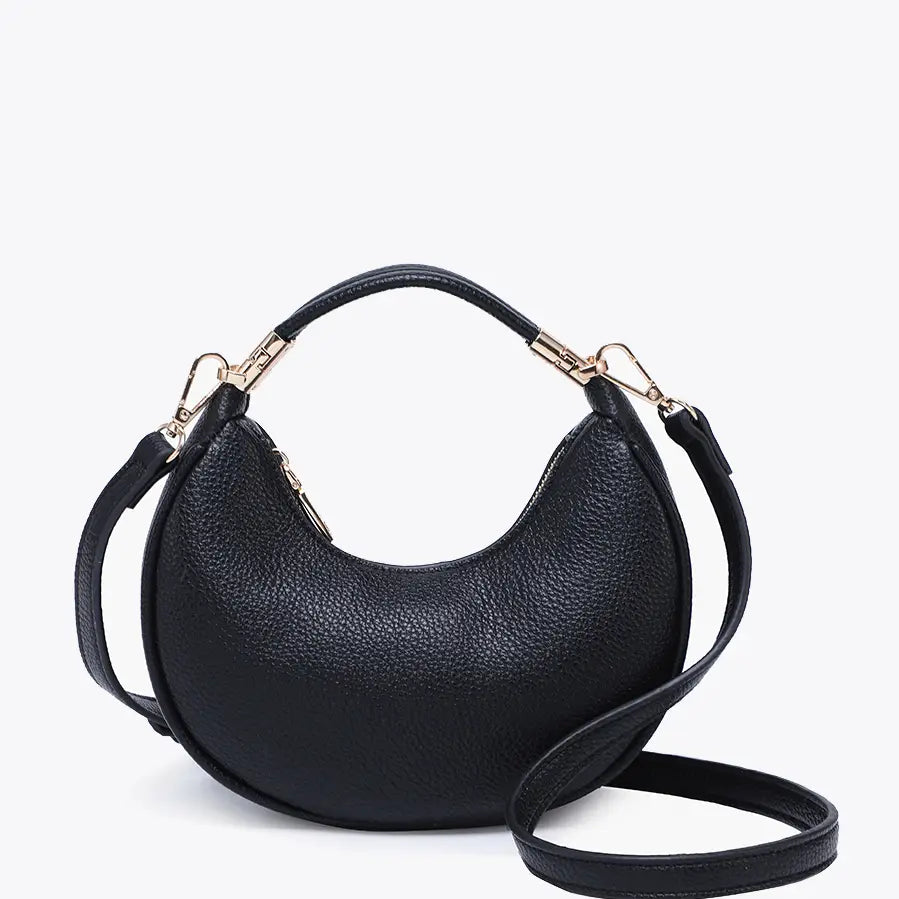 Amber Half-Moon Crossbody in Black