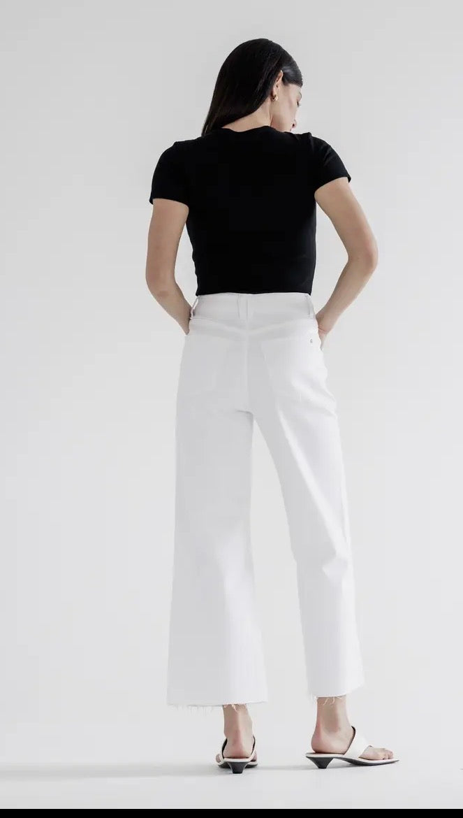 Super High Rise Wide Leg Pant in White
