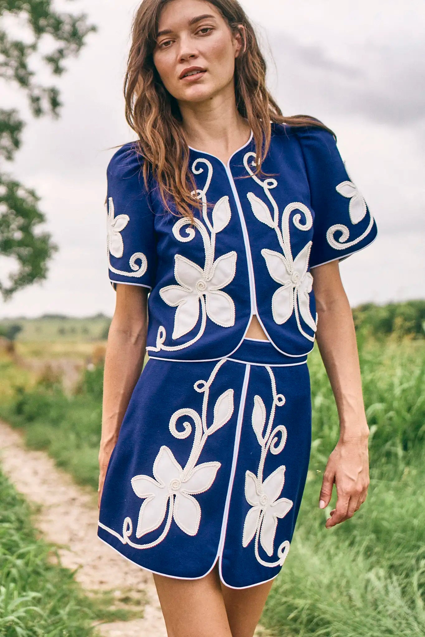 Dottie Mini Skirt in Navy