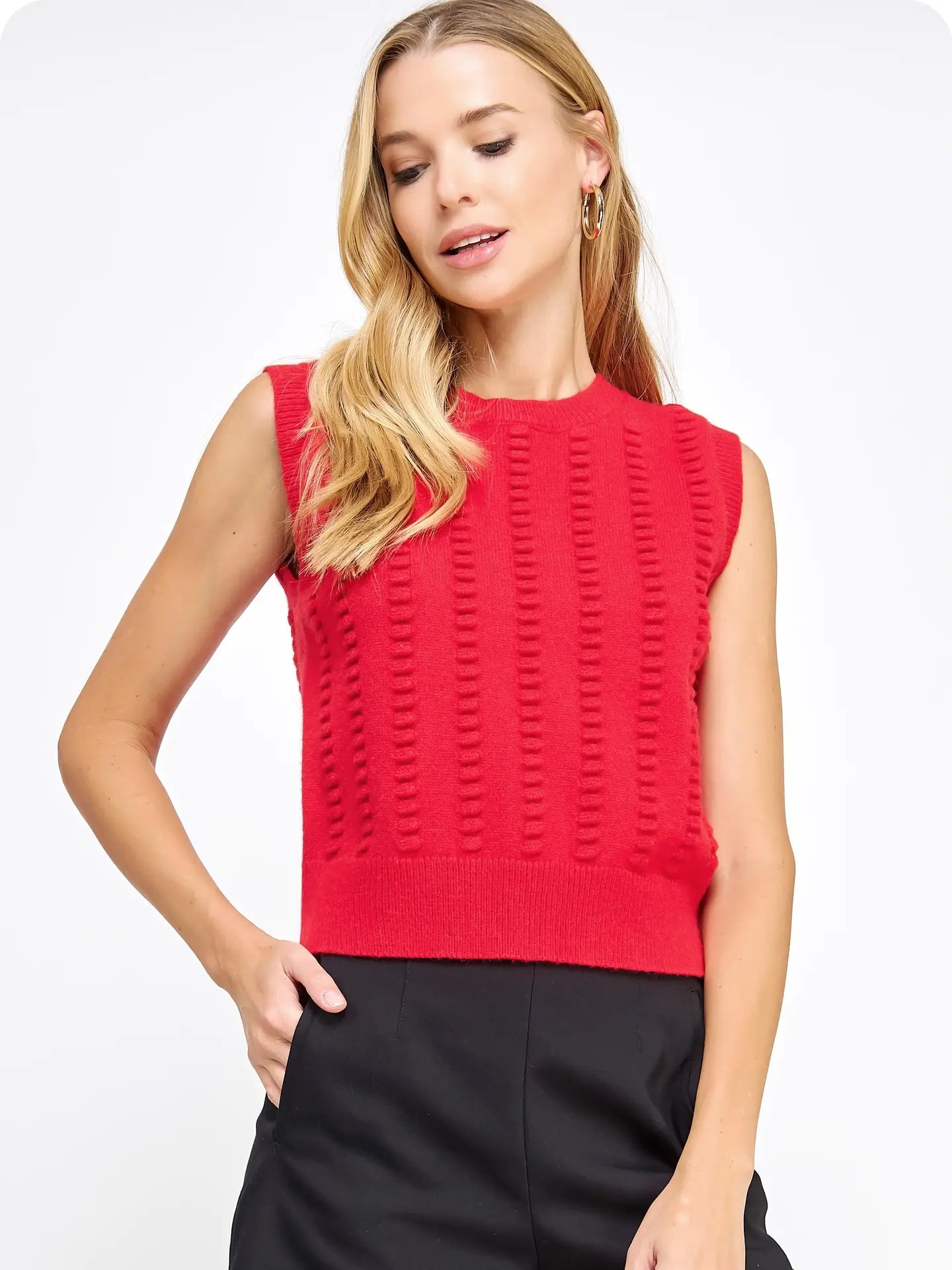 Textured Sweater Vest