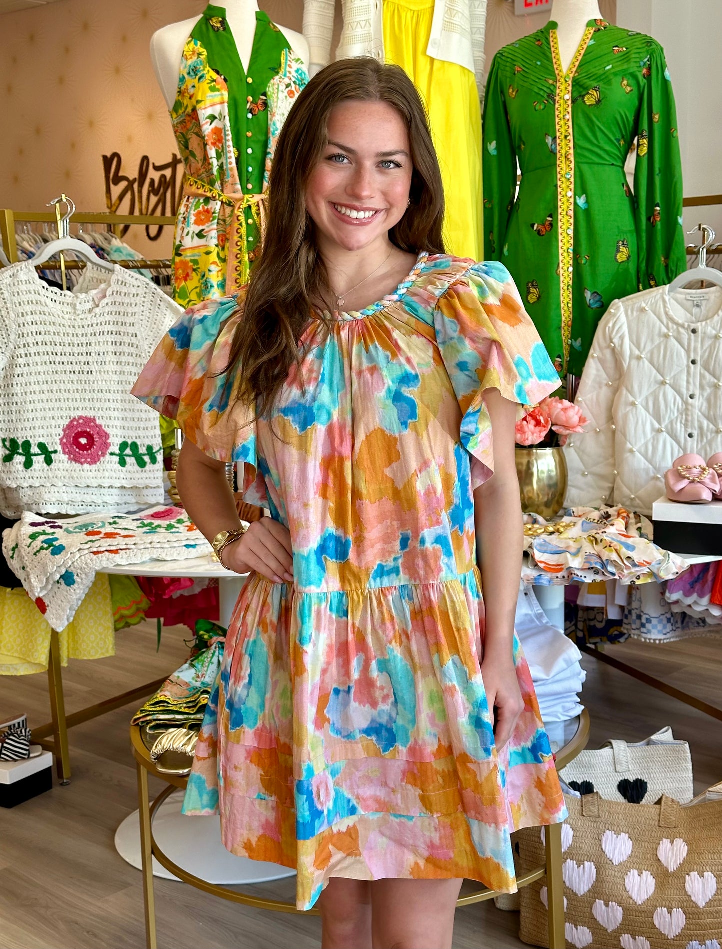 FINAL SALE Margo Dress in Paint Pallet