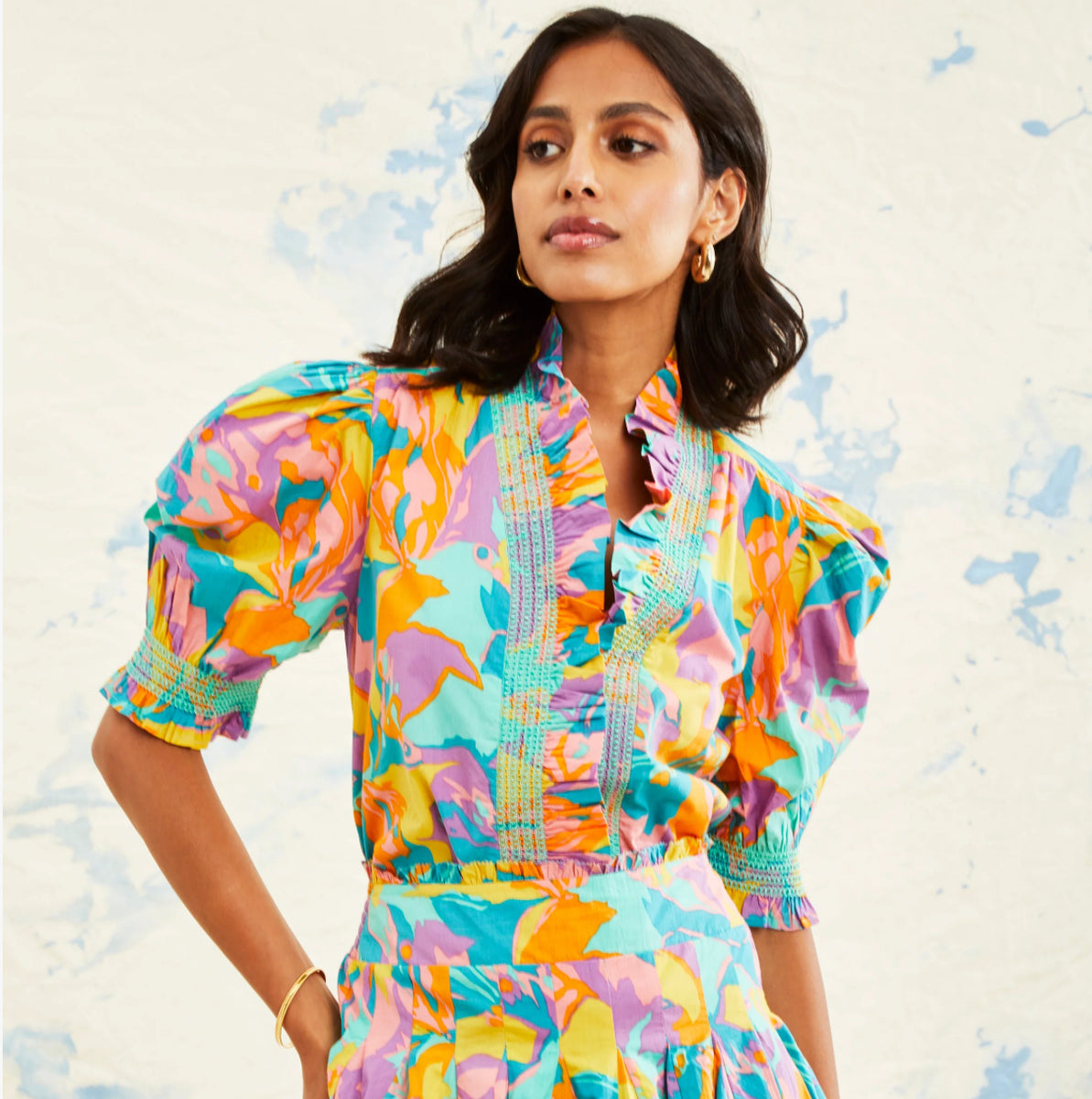 Zuri Top in Iris Print Blythe