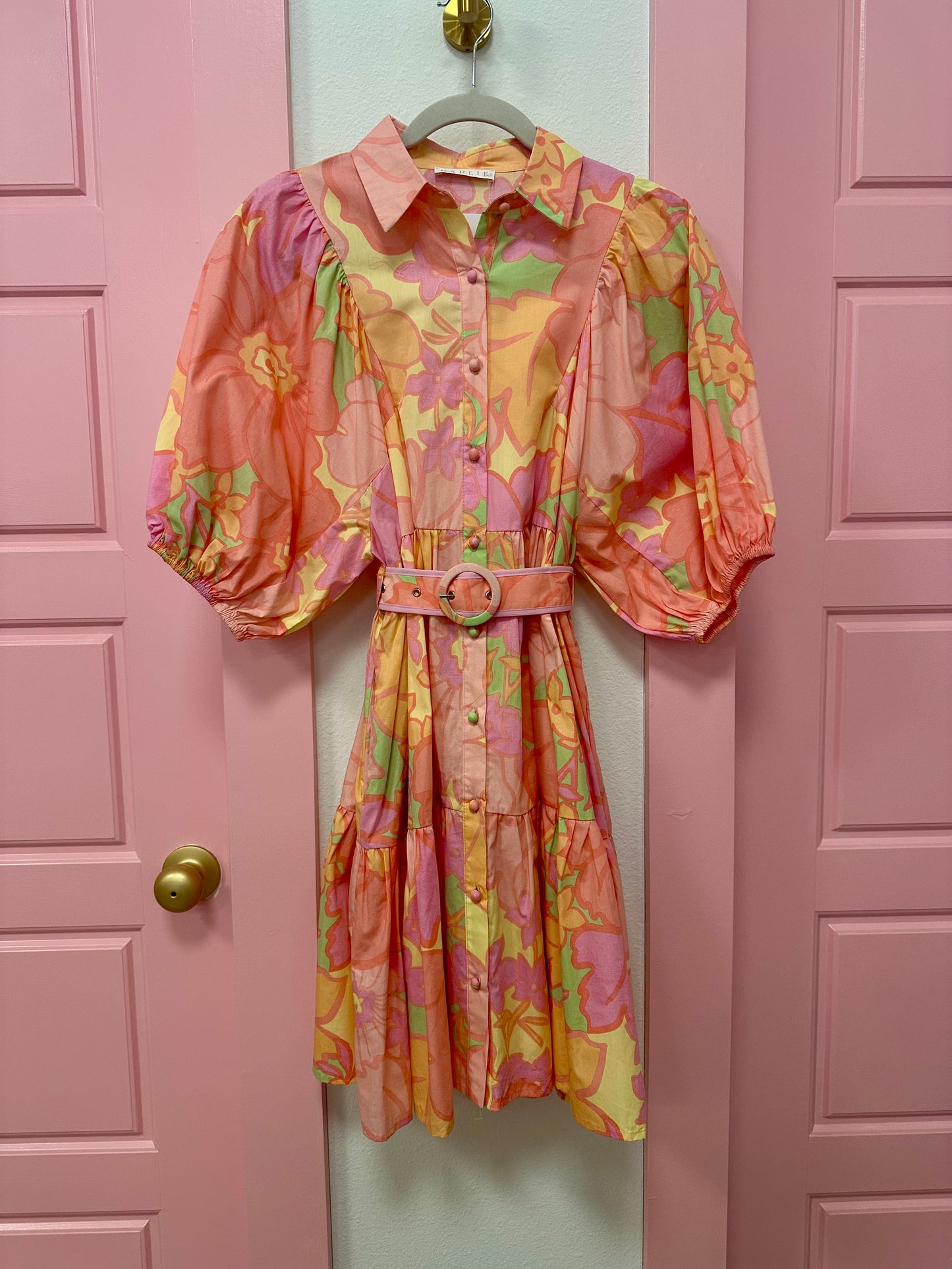 Jovi Sunset Sorbet Swing Dress