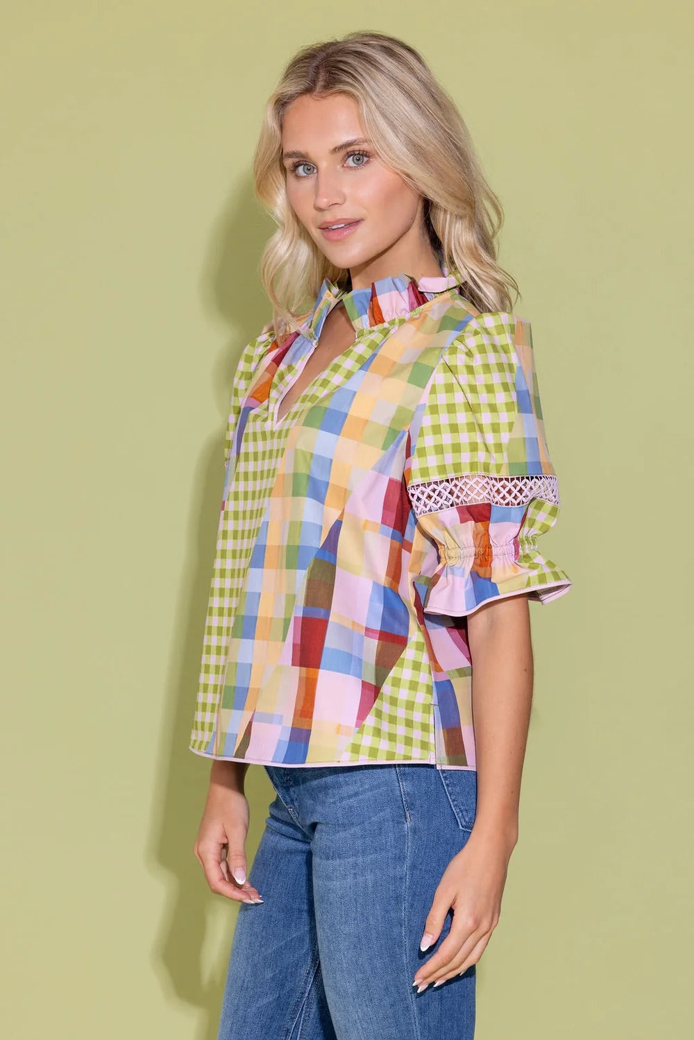 Lottie Top in Diagonal Check