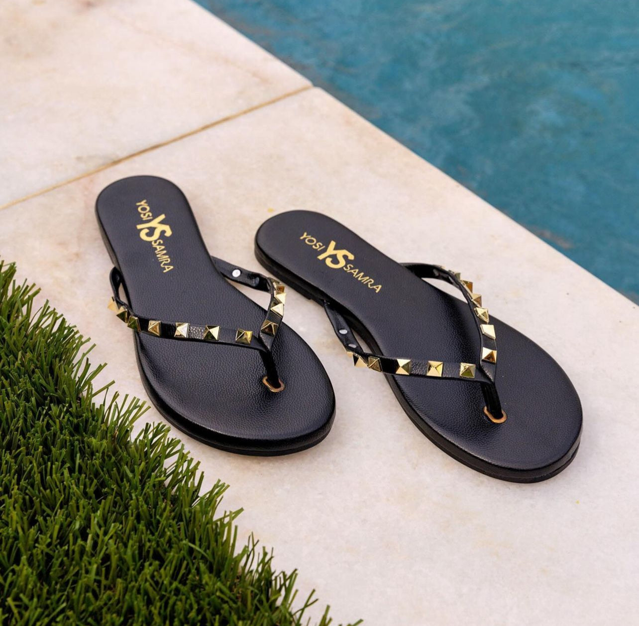 FINAL SALE Rivington Black Stud Sandals