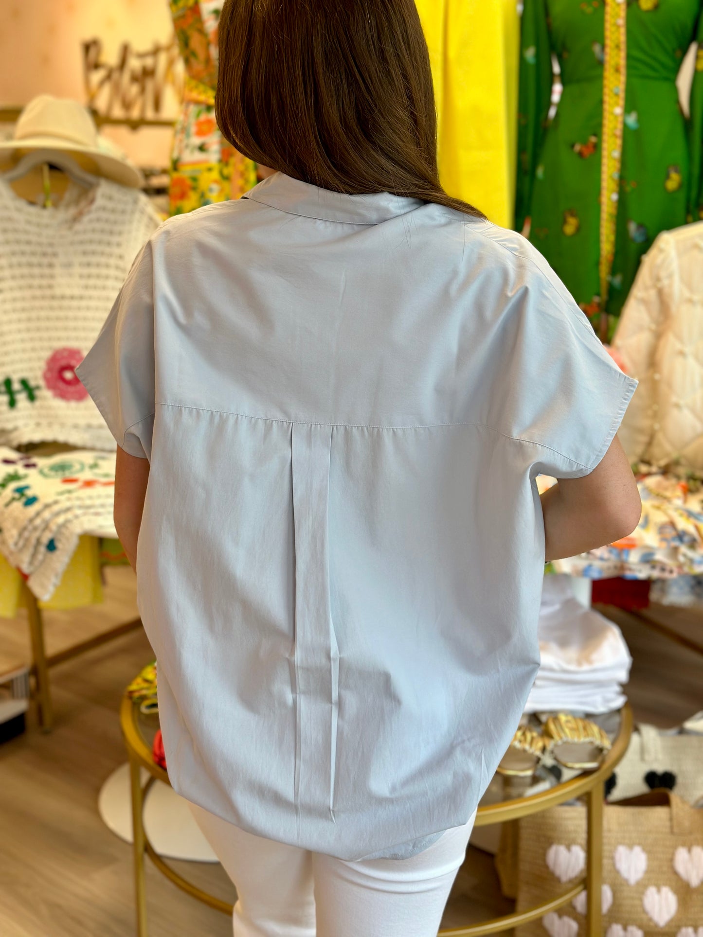 Poplin Shirt in Chalky Sky Blue