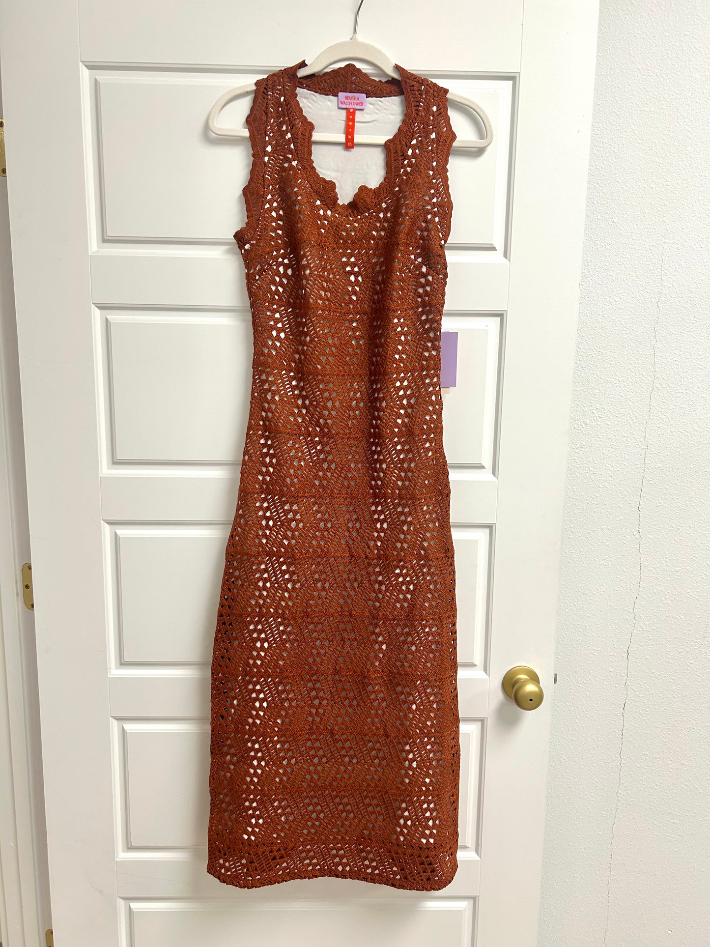 Rustic Charm Crochet Midi Dress