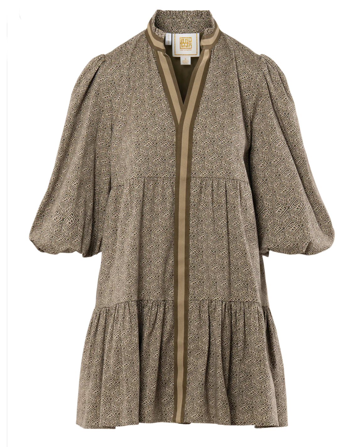 Sadie Dress in Green Tonal Monogram