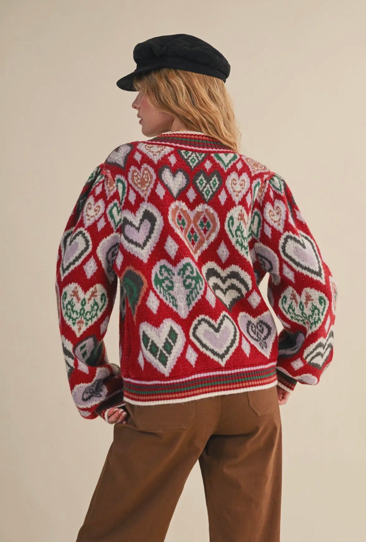 Heart Sweater in Wine