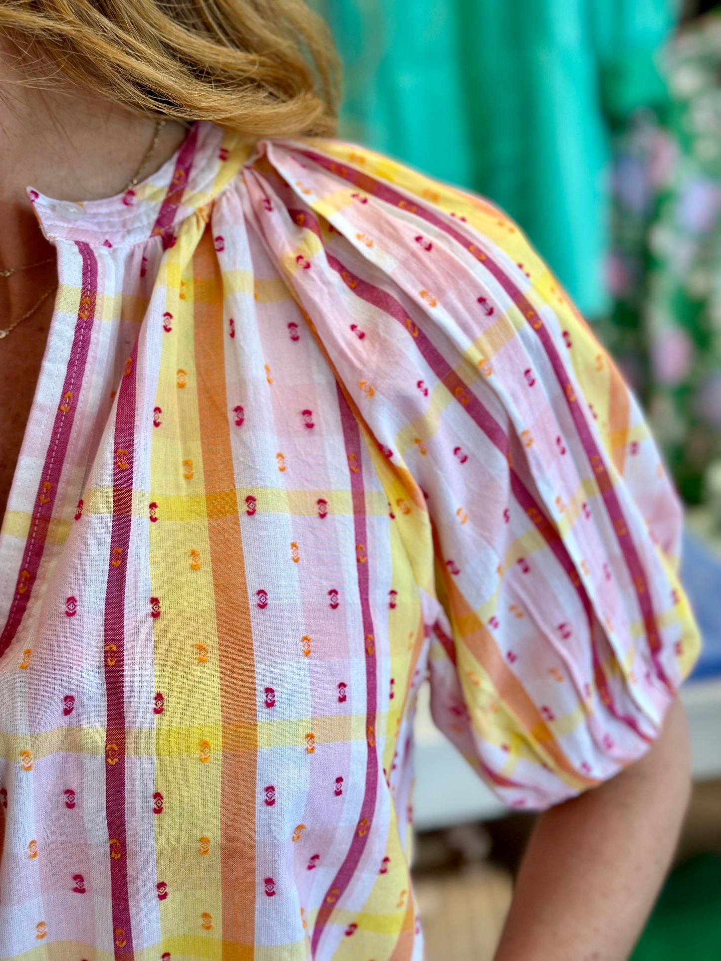 Henley Blouse in Candy
