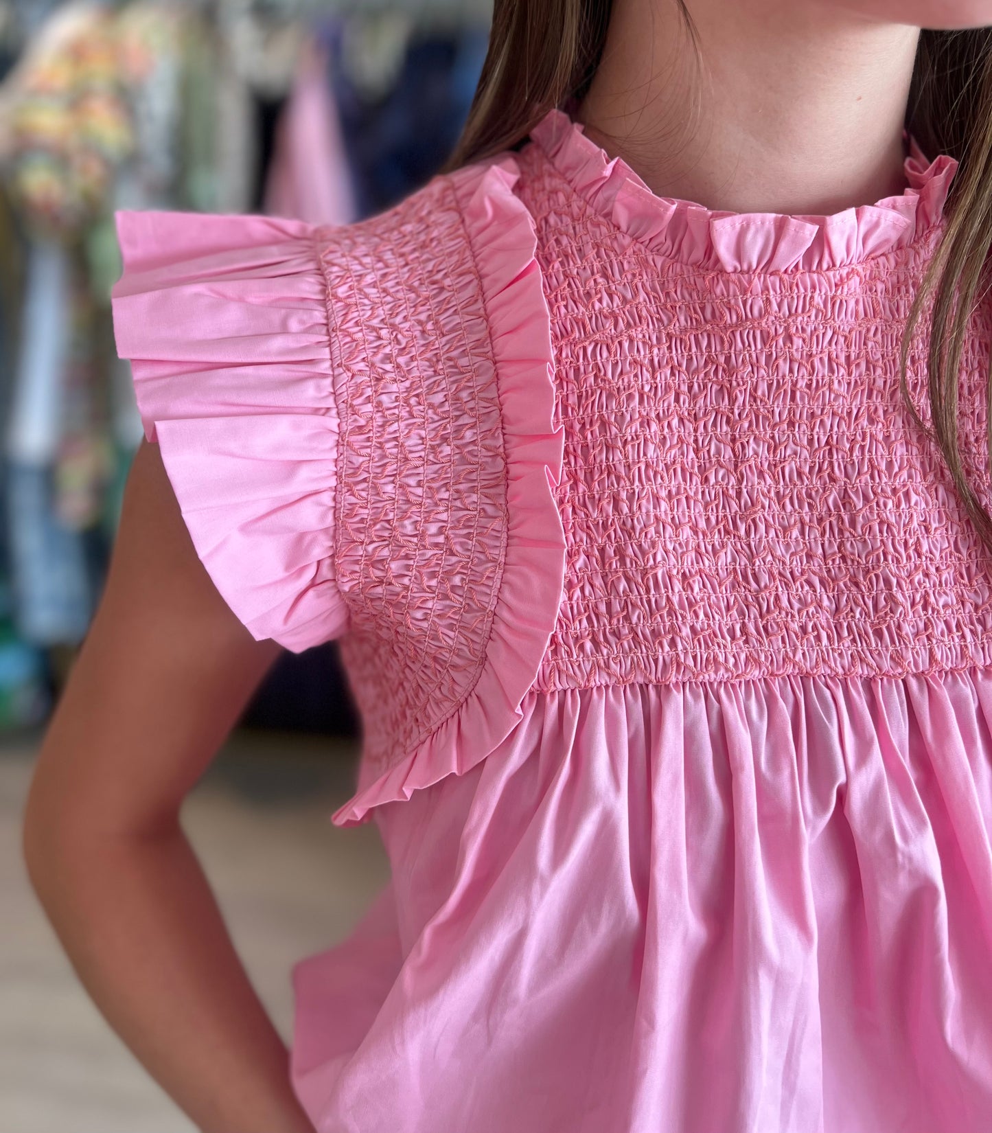 Flutter Sleeve Top in Pink