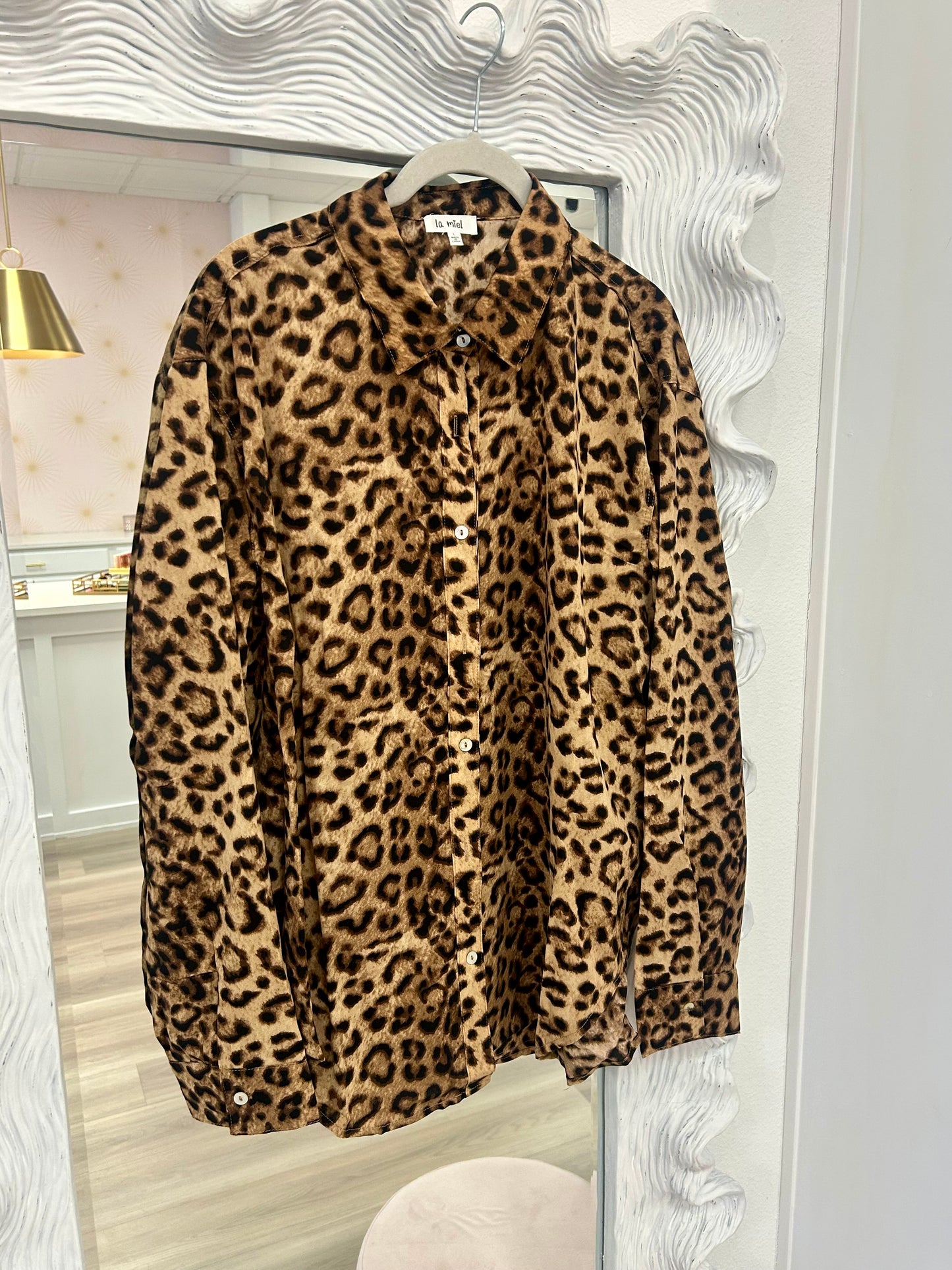 FINAL SALE Leopard Button Down