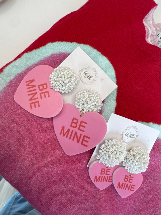 Large Be Mine Heart Earring