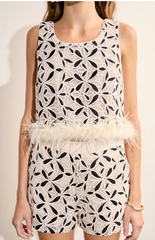 Crochet Lace Feather Top