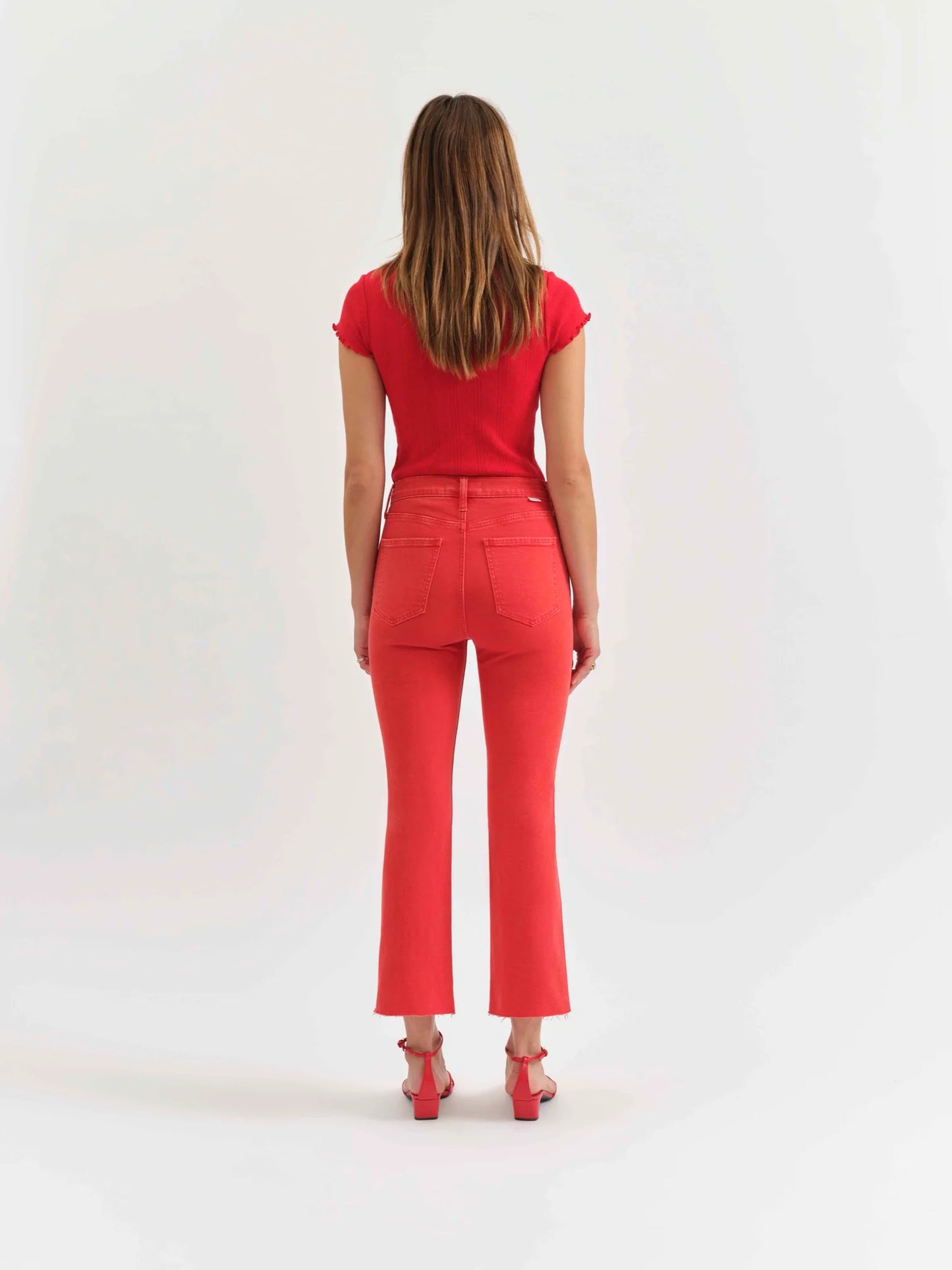 Shy Girl Crop Flare in Cherry