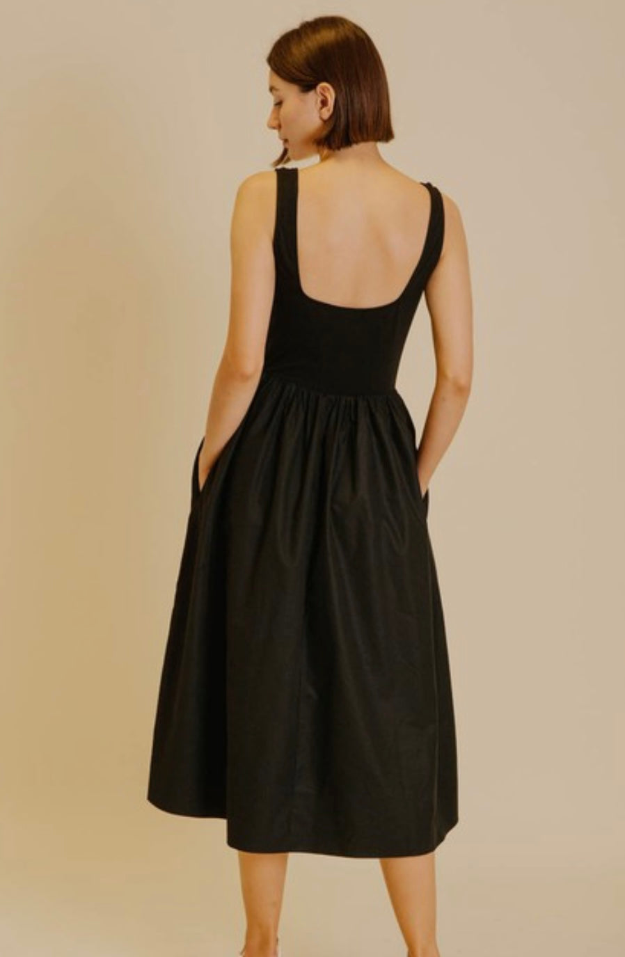 Cotton Maxi Dress in Black
