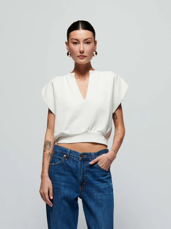 Lenon Crewneck Sweatshirt in Porcelain