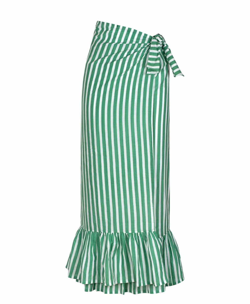 Green and White Stripe Vienna Sarong